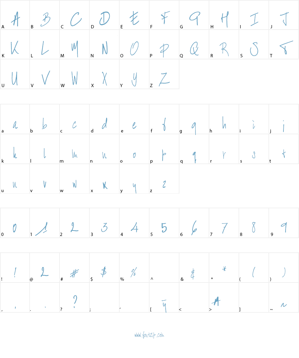 BART Handschrift Font Character